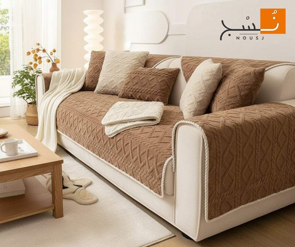 .طقم أنتريه قطيفة جاكار الفرو