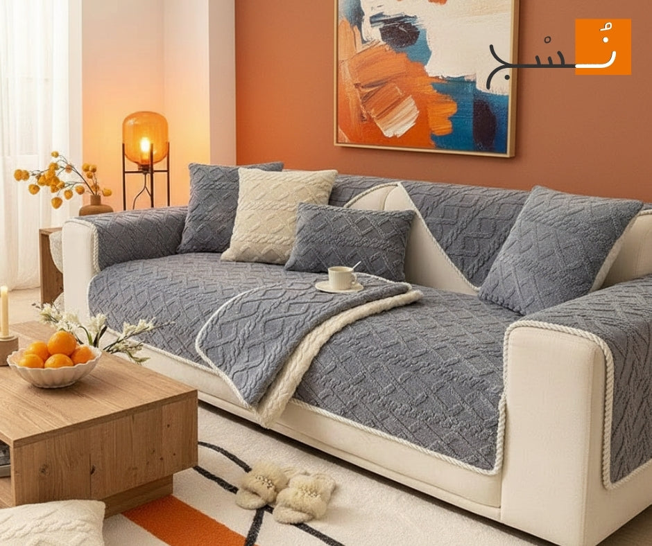 .طقم أنتريه قطيفة جاكار الفرو